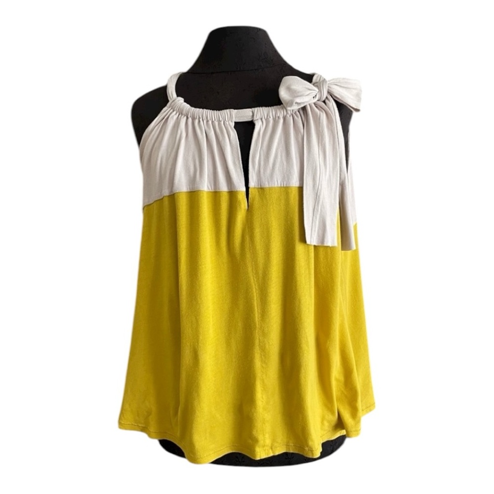 Anthropologie Pilcro and the Letterpress color block Tank Top yellow/grey